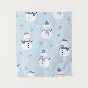 Sneeuwpop naadloos patroon, winterachtergrond, win wandkleed