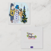 Sneeuwpop Notitiekaart Notitiekaartje (Voorkant / Achterkant)