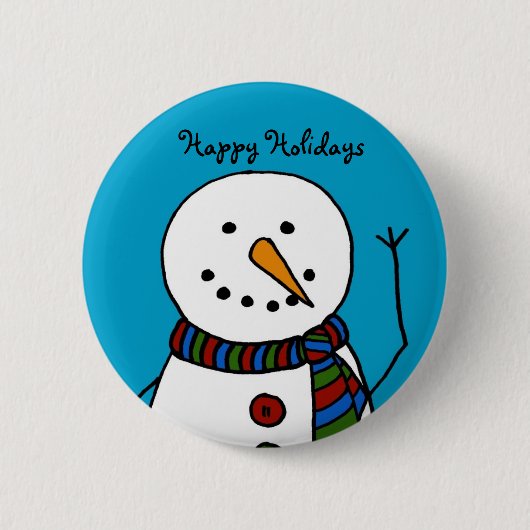 sneeuwpop ronde button 5,7 cm (Voorkant)