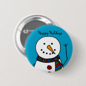 sneeuwpop ronde button 5,7 cm (Voorkant /achterkant)