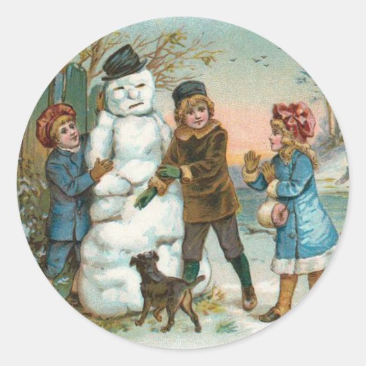 sneeuwpop sticker (Voorkant)
