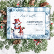 Sneeuwpop Winter Baby Shower Luier Raffle