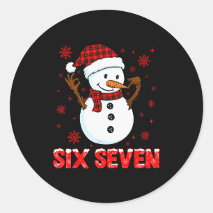 Sneeuwpop Zes Zeven Meme Slang 6 7 Grappig 67 Kers Ronde Sticker