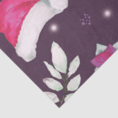 Sneeuwpoppen Greenery Santa Hats Paarse Kerst Tissuepapier (Detail)