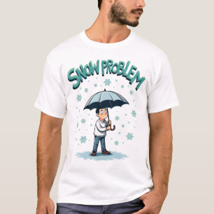 "Sneeuwprobleem" in Winter persoon paraplu sneeuwv T-shirt