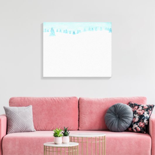 Sneeuwrijk winterbos landschap met sparren canvas afdruk (Insitu (Woonkamer))