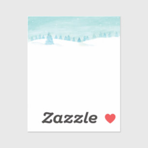 Sneeuwrijk winterbos landschap met sparren sticker