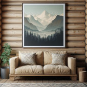 Sneeuwrijke Alpine Serenity Art Poster