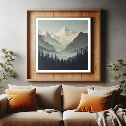 Sneeuwrijke Alpine Serenity Art Poster