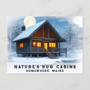 *~* Sneeuwrijke Bossen Cabin Stream AP49 Maine Briefkaart