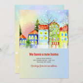 Sneeuwrijke buurt Bewegende aankondiging (Voorkant / Achterkant)