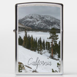 Sneeuwrijke Ellery Lake California winterlandschap