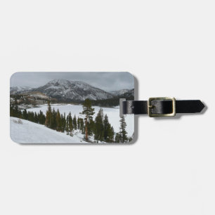 Sneeuwrijke Ellery Lake California winterlandschap Bagagelabel