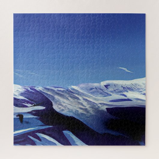 Sneeuwrijke heuvels, winterpanorama legpuzzel (Verticaal)