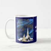 Sneeuwrijke Kerst Kerk Koffie Mok (Links)