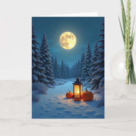 Sneeuwrijke Kerst Pompoenen Kaart (Voorkant)