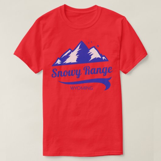 Sneeuwrijke Range ski Wyoming T-shirt (Design voorkant)