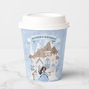 Sneeuwrijke Winter Afro-Amerikaanse prinses Verjaa Papieren Bekers