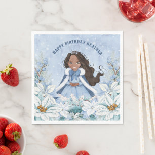 Sneeuwrijke Winter Afro-Amerikaanse prinses Verjaa Servet