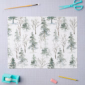 Sneeuwrijke winter-groene bomen Kerstpatroon Tissuepapier (Craft)