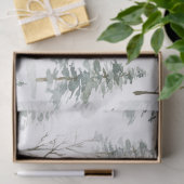 Sneeuwrijke winter-groene bomen Kerstpatroon Tissuepapier (Geschenk)