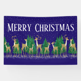 Sneeuwrijke Winter Herten in bosrijke bossen | Bla Spandoek