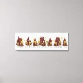 Sneeuwrijke Winter Herten in bosrijke bossen Canvas Afdruk