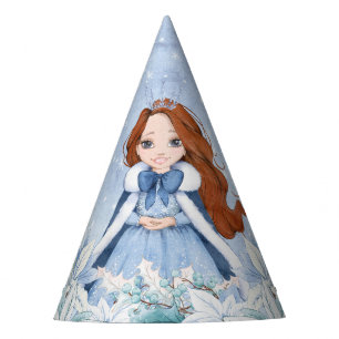 Sneeuwrijke winter rode kop prinses feesthoedjes
