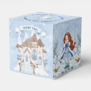 Sneeuwrijke winter rood hoofd prinses verjaardag bedankdoosjes
