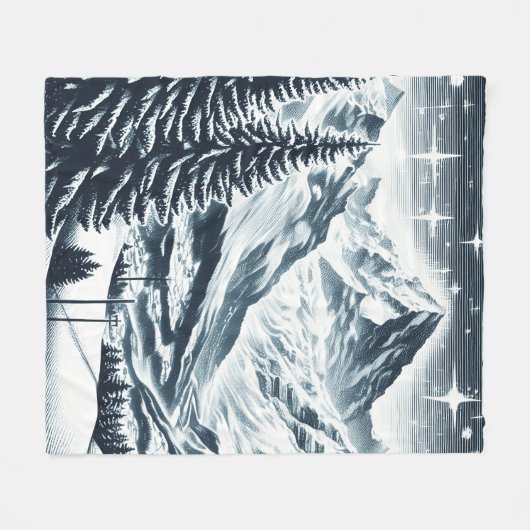 Sneeuwrijke winter wonderland fleece deken (Voorkant (Horizontaal))