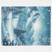 Sneeuwrijke winterberg fleece deken (Voorkant (Horizontaal))