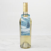 Sneeuwrijke winterberg flessenhanger (Op fles)