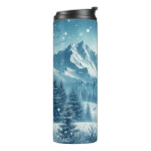 Sneeuwrijke winterberg thermosbeker (Gedraaid links)