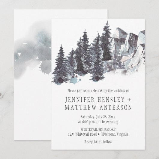 Sneeuwrijke winterbomen Bergen Sneeuwbruiloft | Kaart (Voorkant / Achterkant)