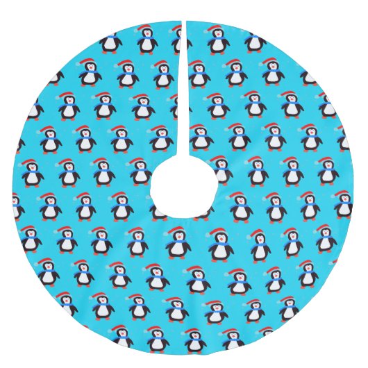 Sneeuwrijke winterpinguïn kerstboom rok (Voorkant)