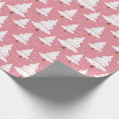 Sneeuwroze kerstboom cadeaupapier (Hoek)