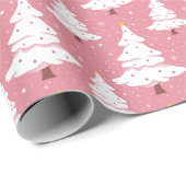 Sneeuwroze kerstboom cadeaupapier (Rol Hoek)