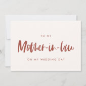 Sneeuwroze naar mijn schoonmoeder-in-law trouwdagk kaart (Voorkant)