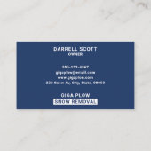 Sneeuwruiming Vette Typografie Navy Visitekaartje (Achterkant)