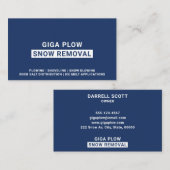 Sneeuwruiming Vette Typografie Navy Visitekaartje (Voorkant / Achterkant)