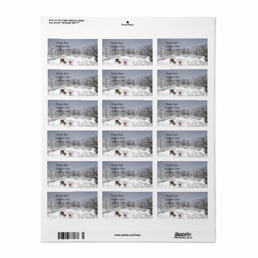 Sneeuwscène adresetiketten etiket (Full Sheet)