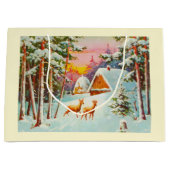 sneeuwscène groot cadeauzakje (Voorkant)