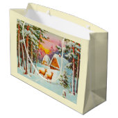 sneeuwscène groot cadeauzakje (Achterkant Gekanteld)