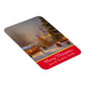 Sneeuwscène met kerstbomen in het dorp Quaint Magneet (Rechterzijde)