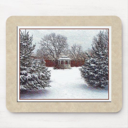 Sneeuwscene Mousepad Muismat (Voorkant)