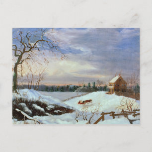 Sneeuwscène, New England Briefkaart