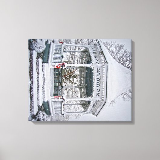 Sneeuwscène op Canvas Afdruk (Voorkant)