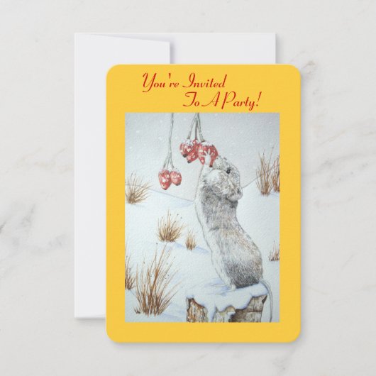 Sneeuwscène rond de kerst met muizen kaart (Voorkant)