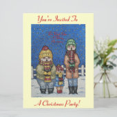 sneeuwscène rond kerst kaart (Staand voorkant)