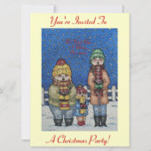 sneeuwscène rond kerst kaart (Voorkant)